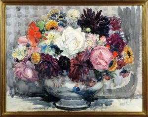 Vase Garni De Fleurs by Fernand Allard L'Olivier