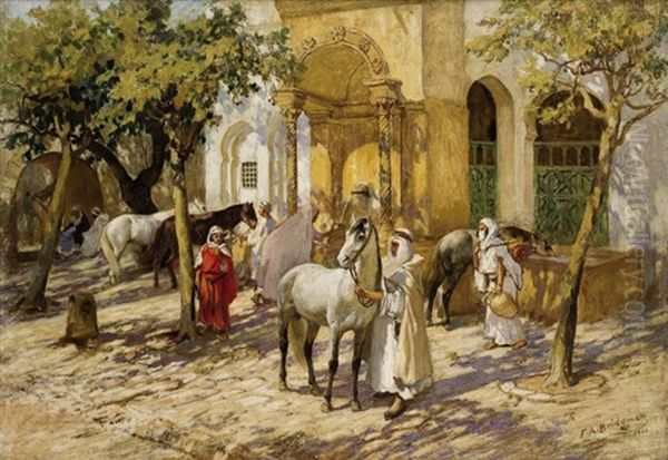 Chevaux A La Fontaine De Birkadem, Alger - view 1