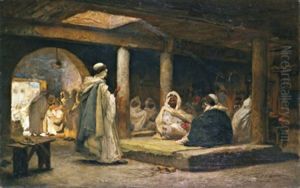Cafe Biskra by Frederick Arthur Bridgman