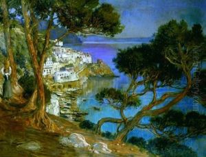 View Of The Town Of Amalfi Along The Amalfi Coast by Frederick Arthur Bridgman
