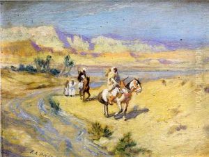 Guerrier Arabe Au Bord De L'oued by Frederick Arthur Bridgman