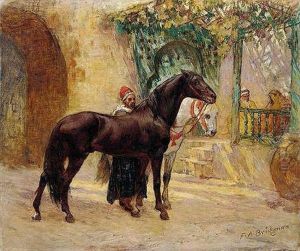 Au Caire: Chevaux Barbes by Frederick Arthur Bridgman