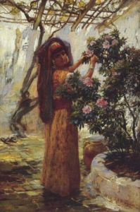 La Cueillette Des Rhododendrons by Frederick Arthur Bridgman
