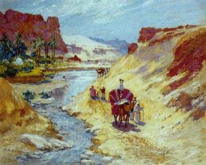 Palanquin Rouge A Bou-saada by Frederick Arthur Bridgman