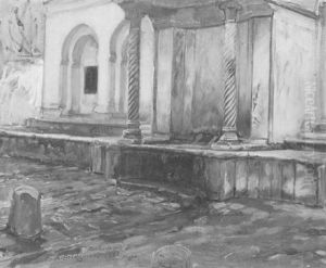North African Courtyard by Frederick Arthur Bridgman