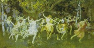 Les Bacchantes by Frederick Arthur Bridgman