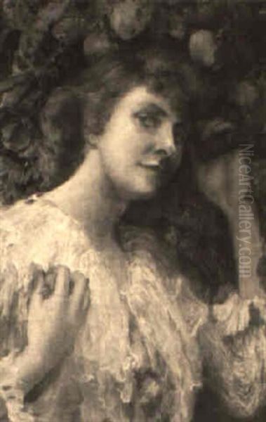 Portrait Of A Young Lady In Front Of An Apple Tree - view 1