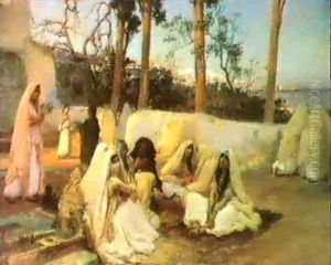 Women At The Cemetery,algiers by Frederick Arthur Bridgman