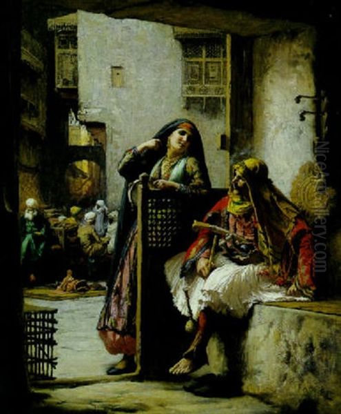 Almeh Flirting With An Armenian Policeman, Cairo - view 1