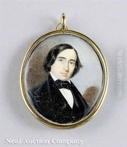 Portrait Of Gentleman With Dark Hair by Hugh Bridport