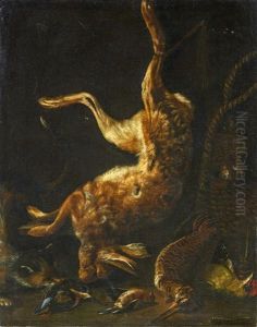 Jagdstuck Mit Erlegtem Hasen Und Vogeln by Bernaert De Bridt