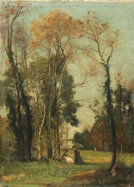 La Famille Au Parc Devant Le Chateau - view 1