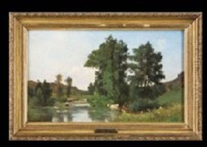 Vaches A La Mare by Jacques Alfred Brielman