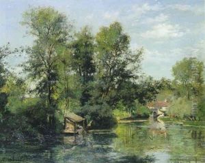 Les Lavandieres A Guerard by Jacques Alfred Brielman