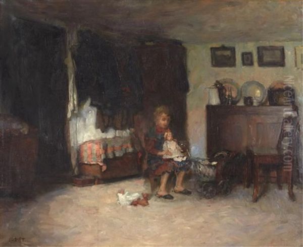 A Child Playing With A Doll In An Interior In Laren - view 1