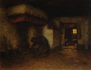In The Kitchen by Arthur Henri Christiaan Briet