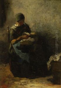 Farmer's Wife With A Child by Arthur Henri Christiaan Briet