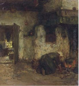 In The Kitchen by Arthur Henri Christiaan Briet