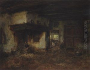 A Farm Kitchen by Arthur Henri Christiaan Briet