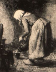 A Peasant Woman In An Interior by Arthur Henri Christiaan Briet