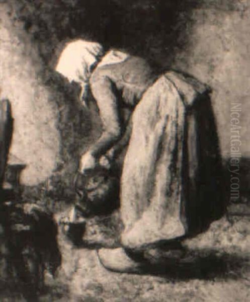 A Peasant Woman In An Interior - view 1