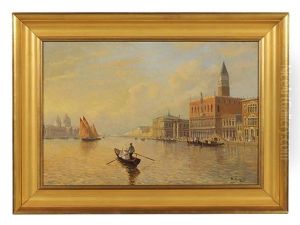 The Grand Canal With View Of Doge's Palace by Nicholas Briganti