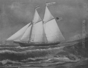 The Two-masted Schooner "laura" by Lucius A. Briggs
