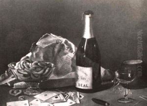 Still Life With Playing Cards And Newspaper by Warren C. Briggs