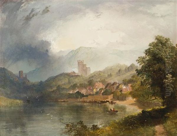 Henry Bright, (british, 1814-1873), Village Along The River - view 1
