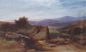 A Welsh Landscape With A Watermill by Henry Bright