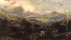 A Mountainous Welsh Landscape by Henry Bright