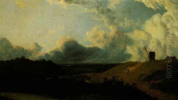Weite Dunenlandschaft Mit Schafen Und Einer Windmuhle - view 1
