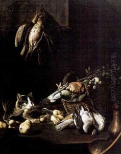 Entablement De Cuisine Avec Un Chat by Giovanni Francesco Briglia