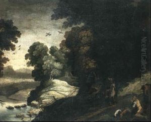 Der Heilige Hubertus Im Wald by Mattheus Bril the Younger