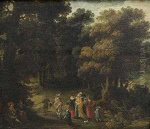 Personnages Dans Une Clairiere by Paul Bril