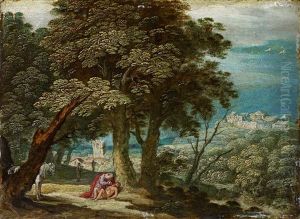 Zwei Gemalde: A) Der Barmherzige Samariter by Paul Bril