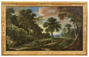 Schafer Mit Seiner Herde In Arkadischer Landschaft by Paul Bril