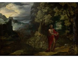 Johannes Der Taufer In Einer Landschaft by Paul Bril