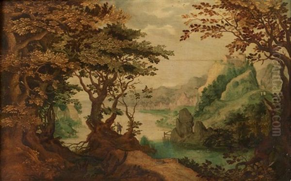 Paysage De Foret Avec Un Promeneur - view 1