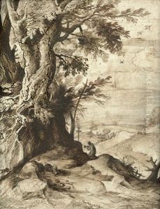 Landschaft Mit Dem Hl. Hieronymus Bei Einem Baum