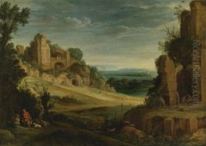 Landscape With A Hunting Party And Roman Ruins