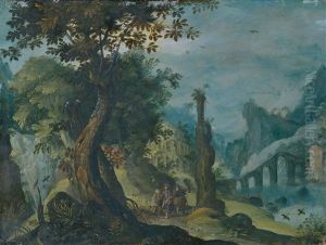 Phantastische Landschaft Mit Christus Und Den Emmausjungern