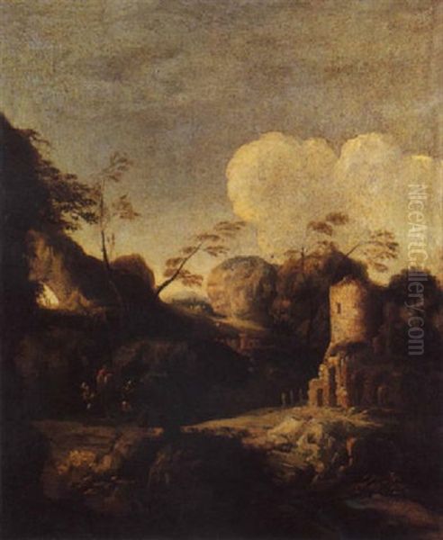 Paesaggio Con Rovine E Viandanti - view 1