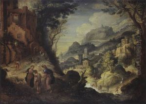 Paysage Montagneux Anime De Personnages Avec Le Retour Du Fils Prodigue