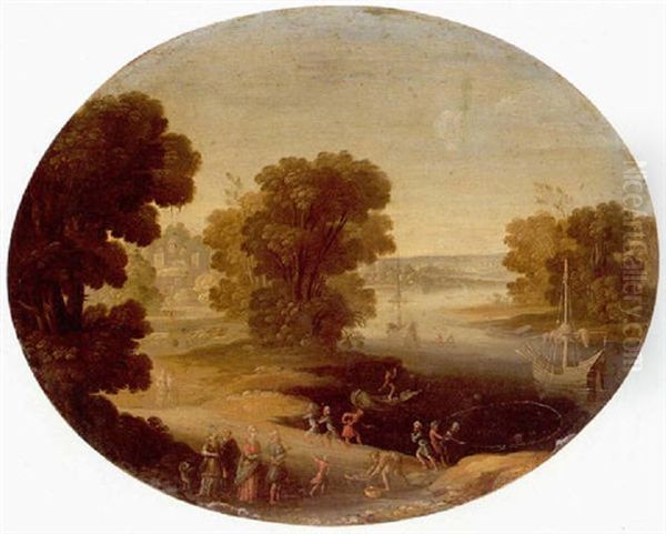A River Landscape With A King And His Retinue (polycrates Of Samos?) Finding The Ring - view 1