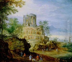 Sudliche Kustenlandschaft Mit Romischer Tempelruine