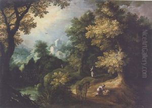 A Wooded Landscape With The Good Samaritan by Paul Bril