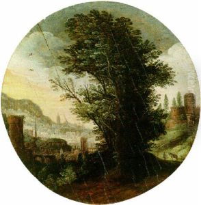 A Wooded Landscape With A Imaginary Classical City Beyond