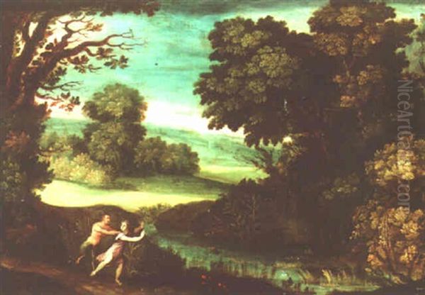 A Wooded River Landscape With Pan And Syrinx - view 1