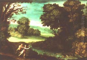 A Wooded River Landscape With Pan And Syrinx